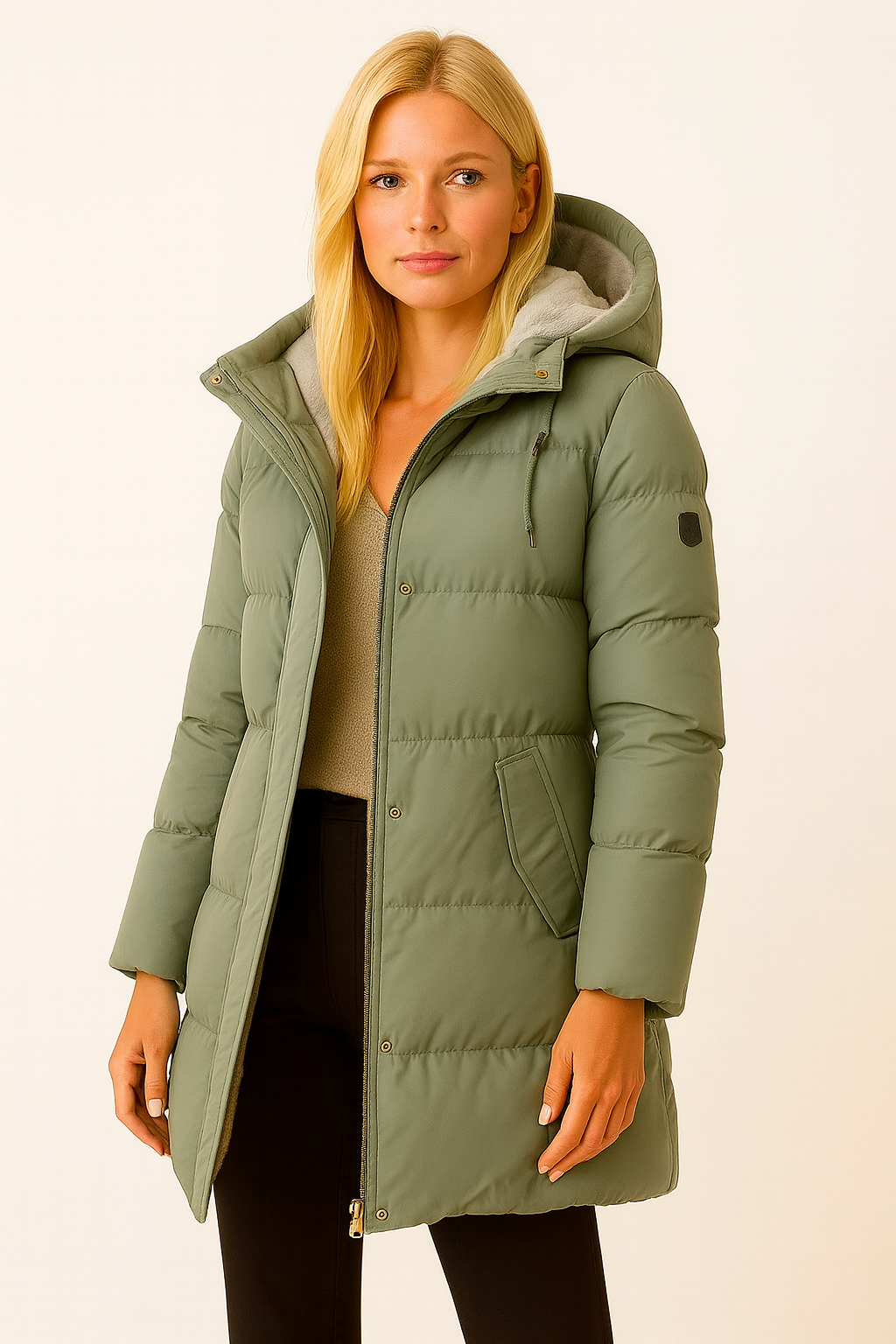 Sophie | Stylish Insulated Black Puffer Jacket for Women