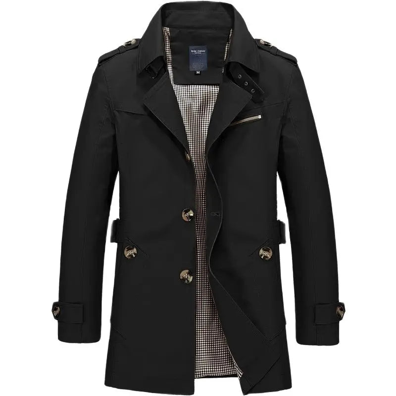 Ethan | Classic Stylish Black Trench Coat for Men 2