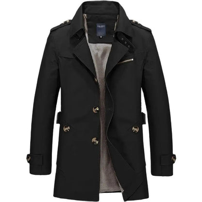 Ethan | Classic Stylish Black Trench Coat for Men 2