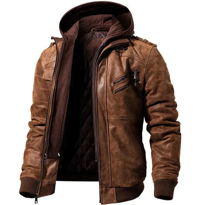 Ethan | Stylish Black Leather Winter Jacket for Men 0