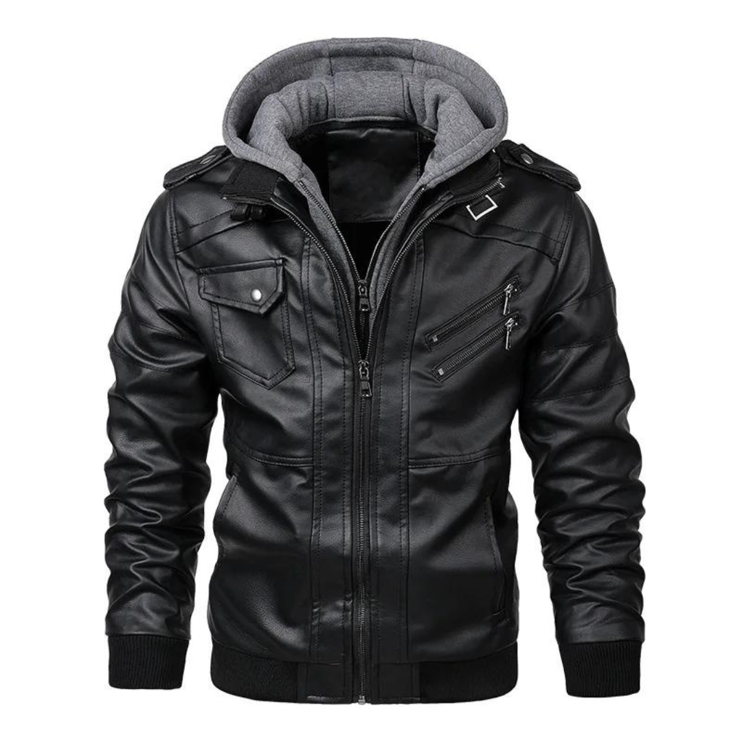 Ethan | Stylish Black Leather Winter Jacket for Men 1