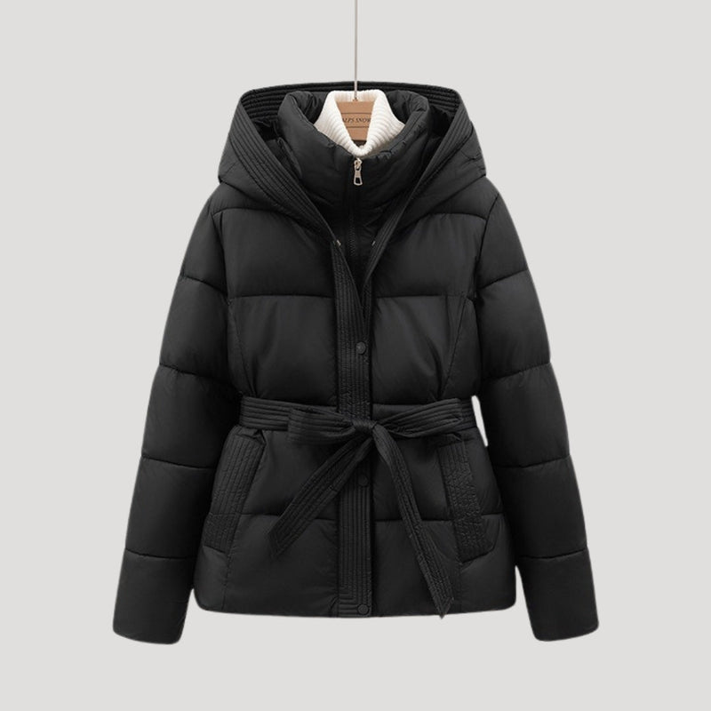 Mia | Cozy Belted Black Puffer Jacket for Women 1