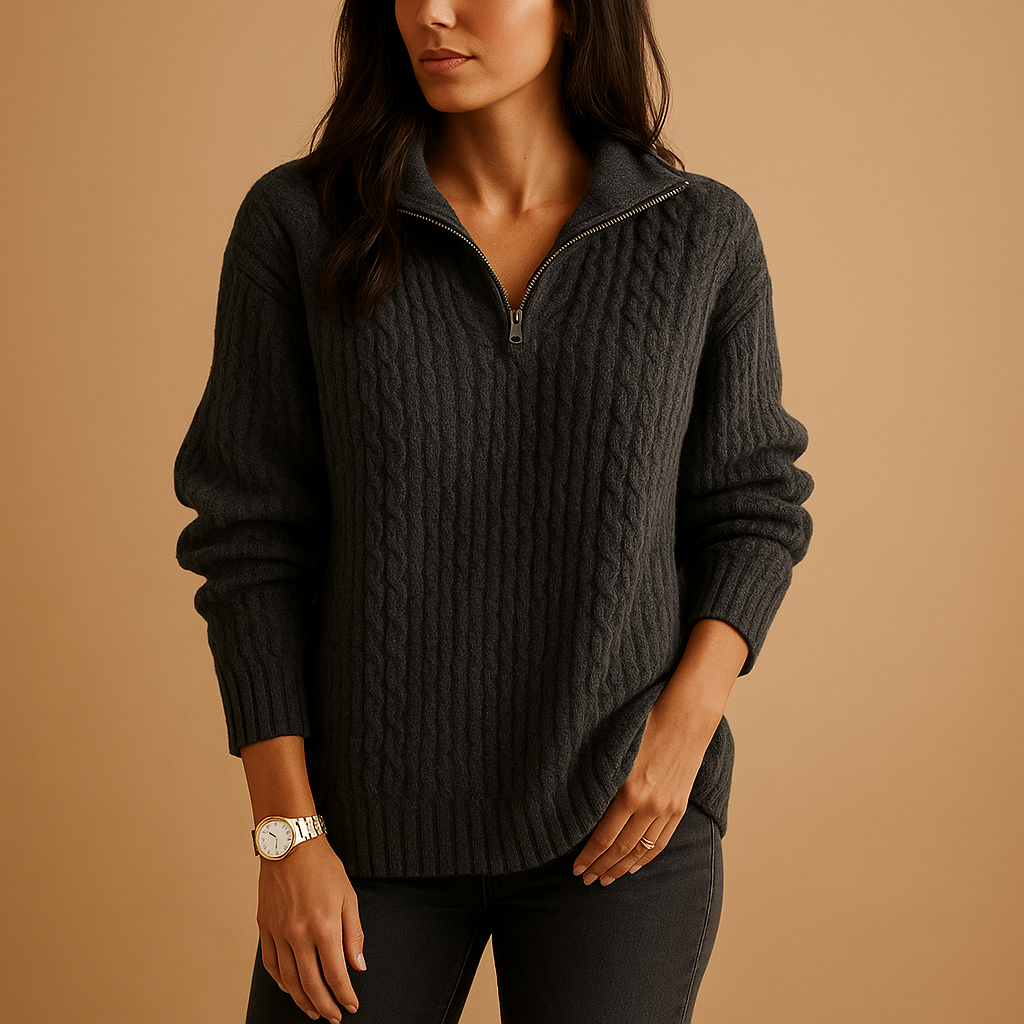 Olivia | Stylish Tailored Half-Zip Women's Jumper 1