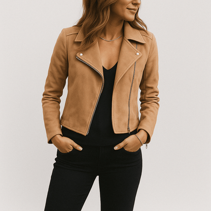 Sophia | Stylish Faux Suede Biker Jacket for Women 2