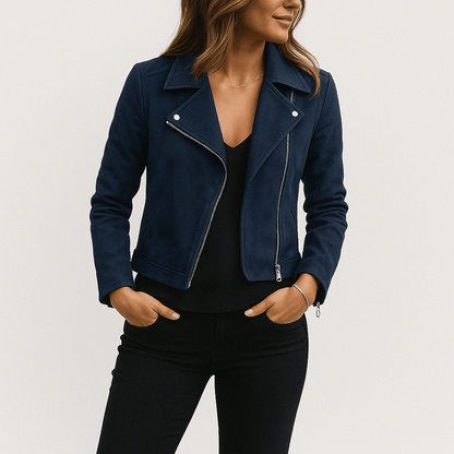 Sophia | Stylish Faux Suede Biker Jacket for Women 6