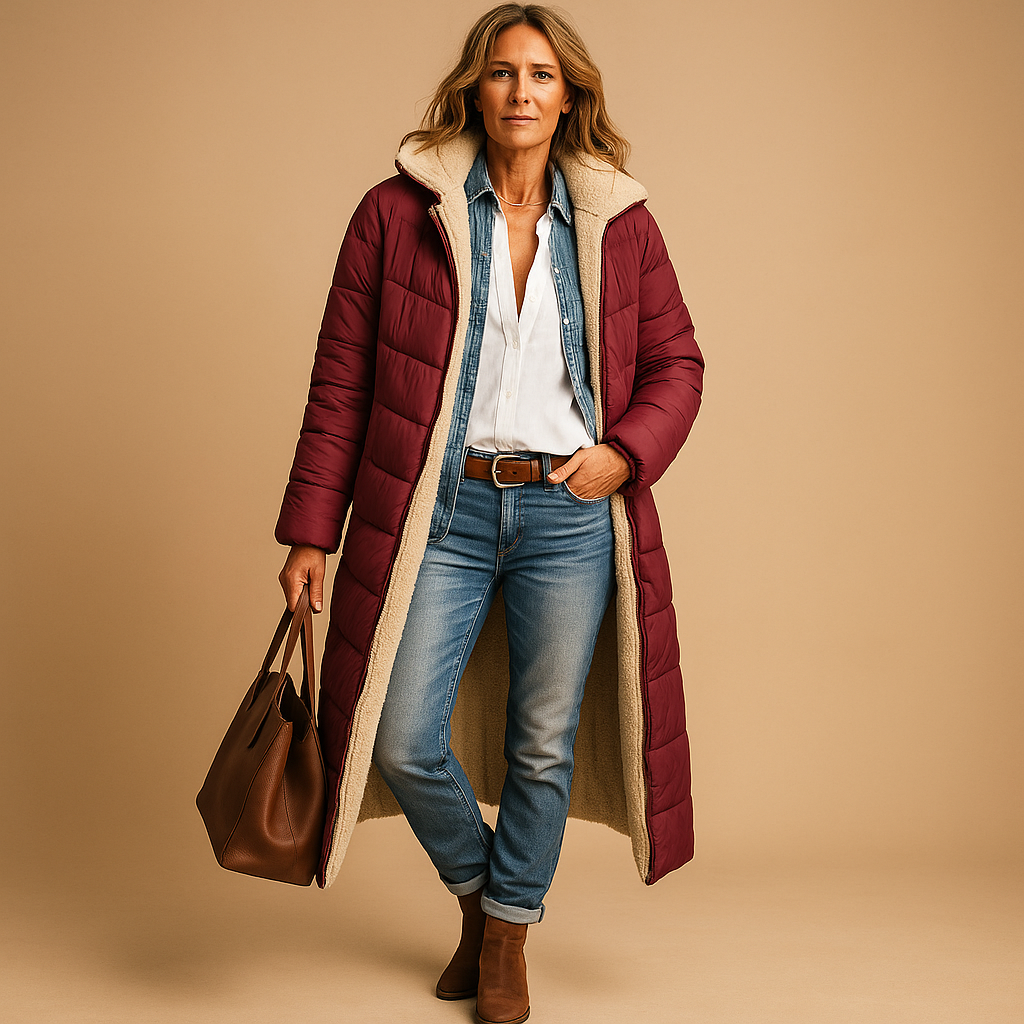 Sophie | Elegant Long Quilted Winter Coat for Women 5