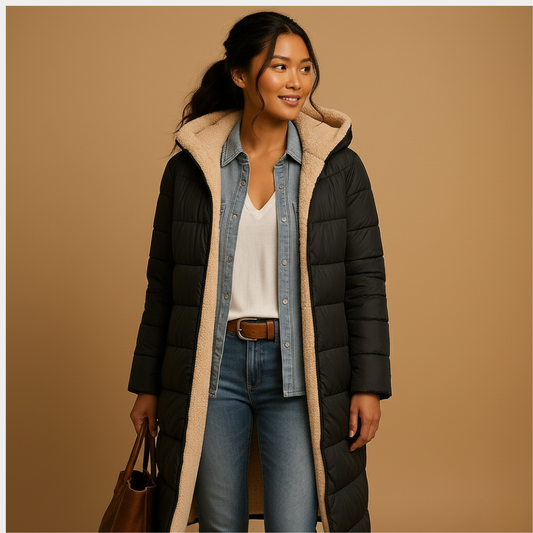 Sophie | Elegant Long Quilted Winter Coat for Women