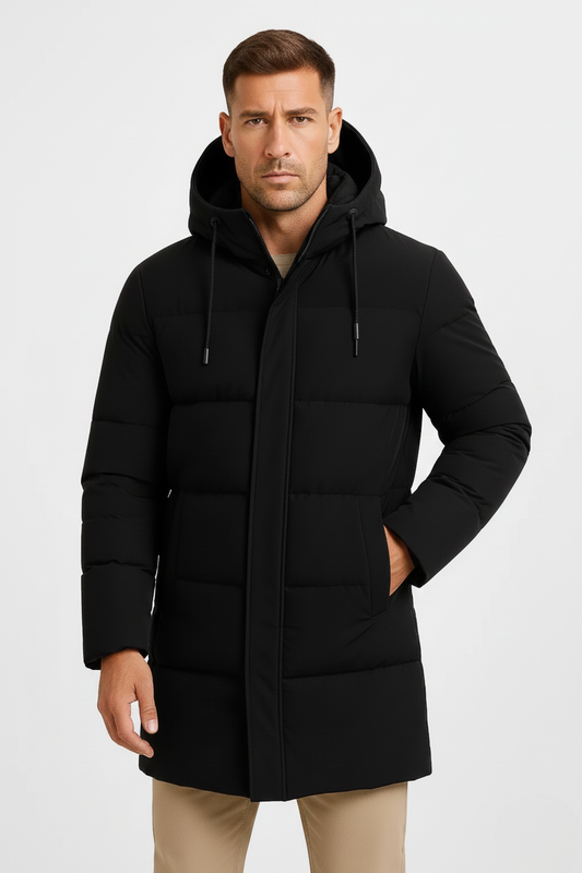 Ethan | Insulated Waterproof Black Puffer Jacket for Men