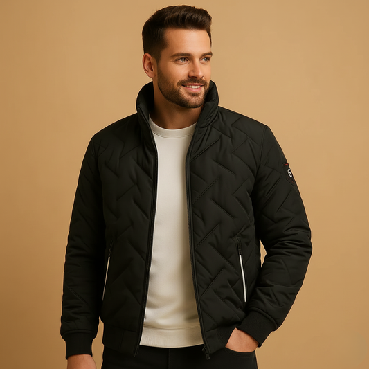 Ethan | Classic Insulated Black Puffer Jacket for Winter