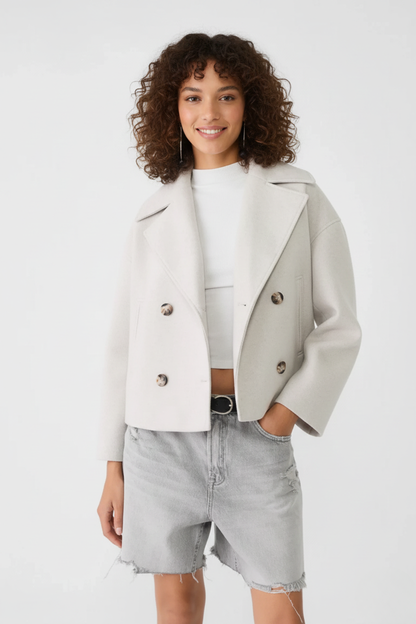 Mason | Chic Cropped Peacoat Jacket